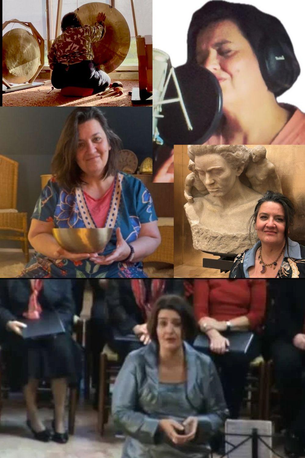 Collage van stem, muziek en expressie